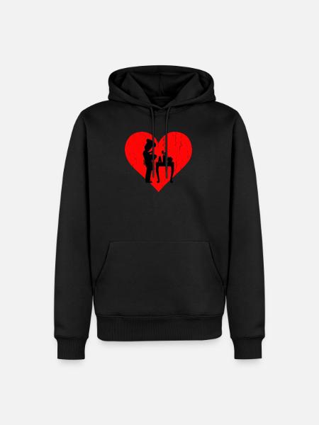 Gotowanie Heart - Männer Premium Bio Hoodie - Schwarz