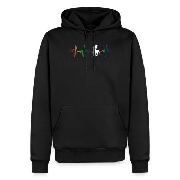 Charpentier homosexuel - Sweat à capuche Premium bio Homme - noir - Devant - Nico (187cm)