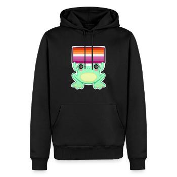 Froggy Lesbe - Männer Premium Bio Hoodie - Schwarz - Vorne - Nico (187cm)
