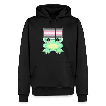 Froggy Demi fille - Sweat à capuche Premium bio Homme - noir - Devant - Nico (187cm)