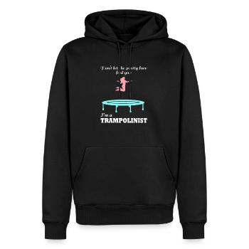 Ironisches Zitat für einen Trampolin-Pullover, - Männer Premium Bio Hoodie - Schwarz - Vorne - Nico (187cm)