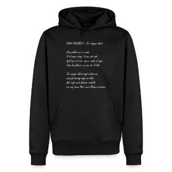 Ein einziges Wort - Männer Premium Bio Hoodie - Schwarz - Vorne - Nico (187cm)