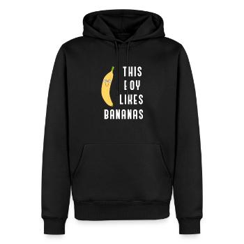 Tropische Früchte essen köstliche Bananen - Männer Premium Bio Hoodie - Schwarz - Vorne - Nico (187cm)