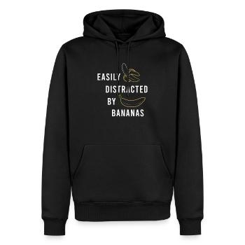Abgelenkt von Bananen tropische exotische Früchte - Männer Premium Bio Hoodie - Schwarz - Vorne - Nico (187cm)