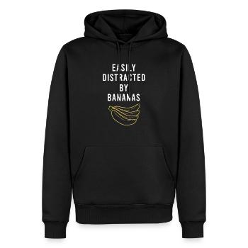 Lustiges Sprichwort Tropical Fruits Abgelenkt - Männer Premium Bio Hoodie - Schwarz - Vorne - Nico (187cm)