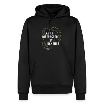 Dire ironique que les fruits sains sont distraits - Sweat à capuche Premium bio Homme - noir - Devant - Nico (187cm)
