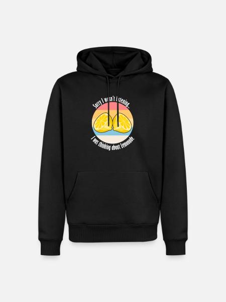 Lustiges Zitat „Thinking About Lemonade“ - Männer Premium Bio Hoodie - Schwarz