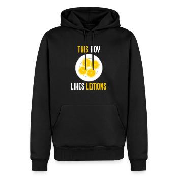 Junge mag Zitronen Erfrischende Limonade Sommer - Männer Premium Bio Hoodie - Schwarz - Vorne - Nico (187cm)