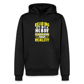 Livre Amoureux Cadeau Cadeau Lecture Pas Hobby Escape - Sweat à capuche Premium bio Homme - noir - Devant - Nico (187cm)