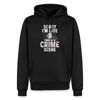 Spurensicherung - Kripo Polizei Kriminaltechnik - Männer Premium Bio Hoodie - Schwarz - Vorne - Nico (187cm)