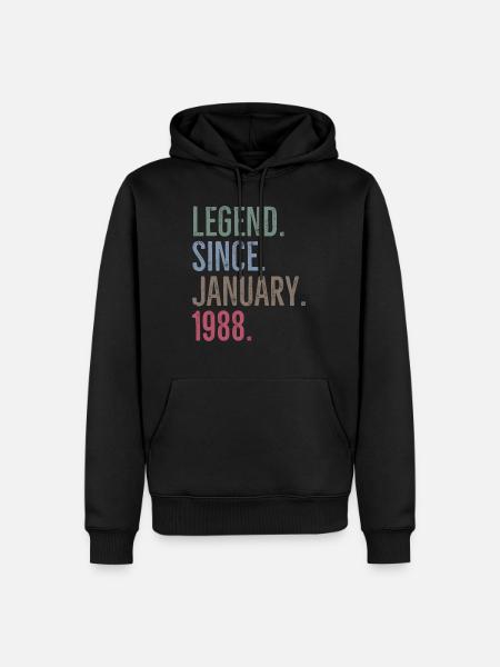 Legend Since January 1988 - Men’s Premium Organic Hoodie - black