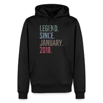 Legend Since January 2018 - Men’s Premium Organic Hoodie - black - Front - Nico (187cm)