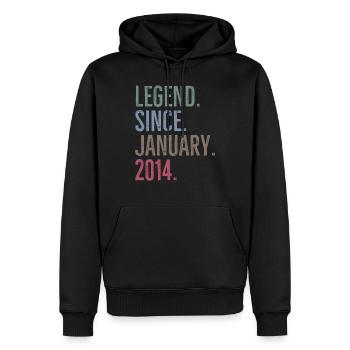 Legend Since January 2014 - Men’s Premium Organic Hoodie - black - Front - Nico (187cm)