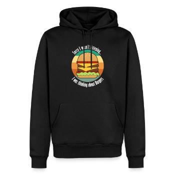 Nourriture délicieuse : Burger Hamburger Chef - Sweat à capuche Premium bio Homme - noir - Devant - Nico (187cm)