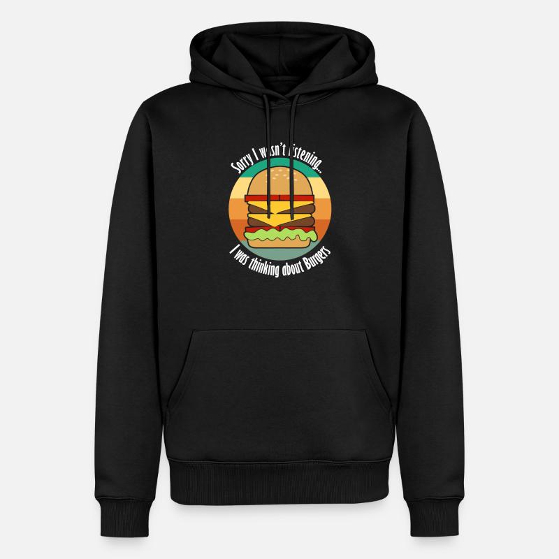Nourriture délicieuse : Burger Hamburger Chef - Sweat à capuche Premium bio Homme - noir