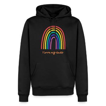 I love my dads - Sweat à capuche Premium bio Homme - noir - Devant - Nico (187cm)