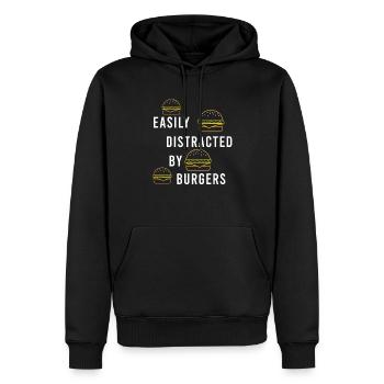 Manger des hamburgers, citation drôle, - Sweat à capuche Premium bio Homme - noir - Devant - Nico (187cm)