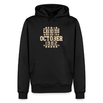 Oktober 1982 - 40. Geburtstag Geschenk. Veteran. - Männer Premium Bio Hoodie - Schwarz - Vorne - Nico (187cm)