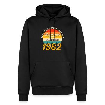 Oktober 1982 - 40. Geburtstag Geschenk. Legende. - Männer Premium Bio Hoodie - Schwarz - Vorne - Nico (187cm)