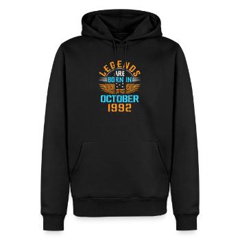 Oktober 1992 - 30. Geburtstag Geschenk. Legende. - Männer Premium Bio Hoodie - Schwarz - Vorne - Nico (187cm)