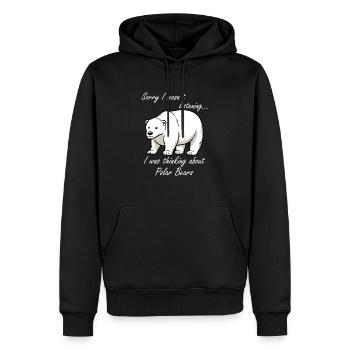 Über Eisbären nachdenken Arctic Wildlife - Männer Premium Bio Hoodie - Schwarz - Vorne - Nico (187cm)