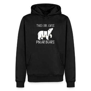 Mädchen mag Eisbären Wildnis Natur - Männer Premium Bio Hoodie - Schwarz - Vorne - Nico (187cm)