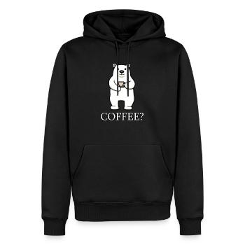 Polar Bears Coffee Monday Lazy Office Tired - Men’s Premium Organic Hoodie - black - Front - Nico (187cm)