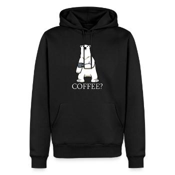 Eisbären und Kaffee Lazy Office Monday Müde - Männer Premium Bio Hoodie - Schwarz - Vorne - Nico (187cm)
