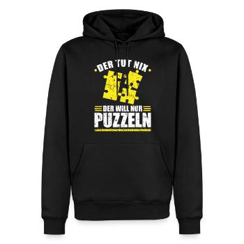 Der Tut Nix Der Will Nur Puzzeln Puzzle - Männer Premium Bio Hoodie - Schwarz - Vorne - Nico (187cm)