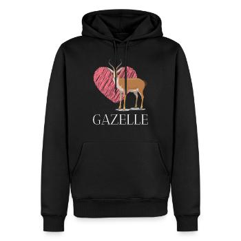 Gazelle - Männer Premium Bio Hoodie - Schwarz - Vorne - Nico (187cm)