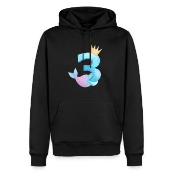 Geburtstag Meerjungfrau Zahl 3 Jahre Alt Baby Kind - Männer Premium Bio Hoodie - Schwarz - Vorne - Nico (187cm)