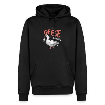 Geese and Music Cute Goose Music Notes Musicien - Sweat à capuche Premium bio Homme - noir - Devant - Nico (187cm)