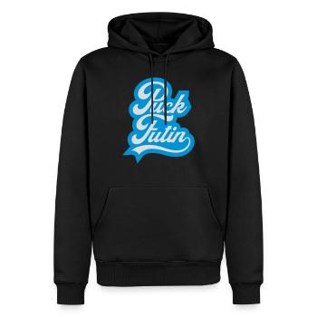 Conception du logo Puck Futin - Sweat à capuche Premium bio Homme - noir - Devant - Nico (187cm)