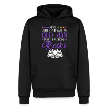 Reiki Meister - Männer Premium Bio Hoodie - Schwarz - Vorne - Nico (187cm)