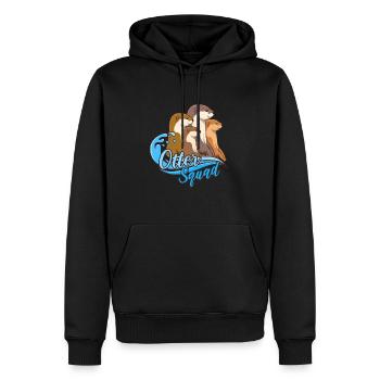 Otter Squad, animal de la forêt, animal de la - Sweat à capuche Premium bio Homme - noir - Devant - Nico (187cm)