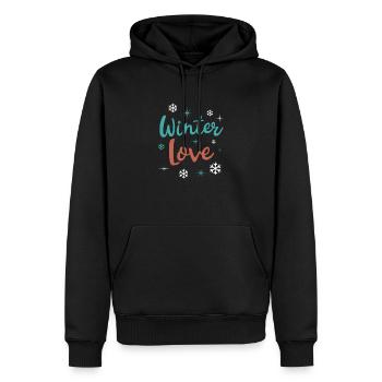 Winter Love Gemütliche Wintertage Heißer - Männer Premium Bio Hoodie - Schwarz - Vorne - Nico (187cm)