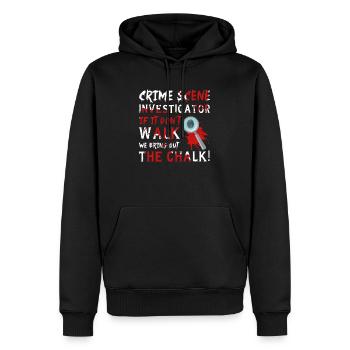 Spurensicherung - Kripo Polizei Kriminaltechnik - Männer Premium Bio Hoodie - Schwarz - Vorne - Nico (187cm)