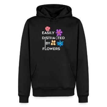 Distrait par les fleurs Hobby Florist Bouquet - Sweat à capuche Premium bio Homme - noir - Devant - Nico (187cm)