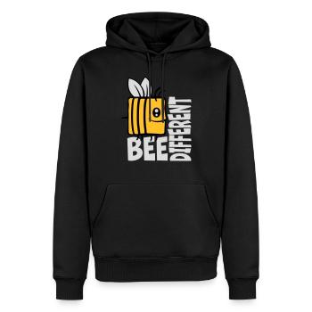 bee different Spruch Zitat - Männer Premium Bio Hoodie - Schwarz - Vorne - Nico (187cm)