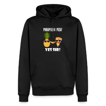 Pizza à l'ananas et à la pizza Pizzaiolo Hawaii - Sweat à capuche Premium bio Homme - noir - Devant - Nico (187cm)