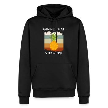 Des ananas et des fruits tropicaux sains me - Sweat à capuche Premium bio Homme - noir - Devant - Nico (187cm)