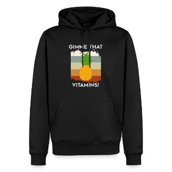 Ananas, vitamines, fruits tropicaux, vitamines - Sweat à capuche Premium bio Homme - noir - Devant - Nico (187cm)