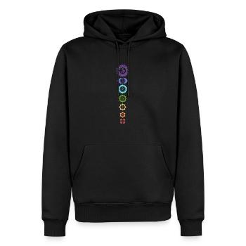 Maître Reiki Chakra Spirituel Holistique - Sweat à capuche Premium bio Homme - noir - Devant - Nico (187cm)