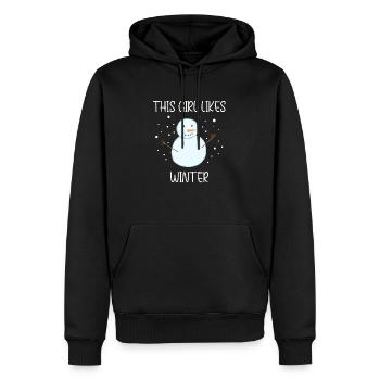 Une fille aime les journées d'hiver agréables, la - Sweat à capuche Premium bio Homme - noir - Devant - Nico (187cm)