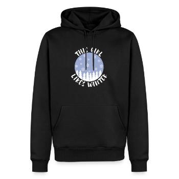 Une fille aime les journées d'hiver, la nature, le - Sweat à capuche Premium bio Homme - noir - Devant - Nico (187cm)
