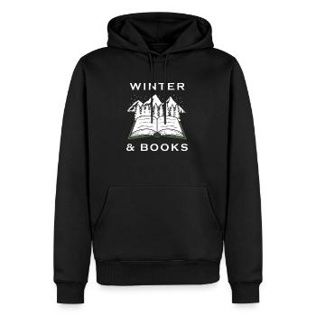 Livres de lecture d'hiver Littérature Nature - Sweat à capuche Premium bio Homme - noir - Devant - Nico (187cm)