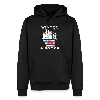Buchlesung Winter Natur Landschaft Schnee - Männer Premium Bio Hoodie - Schwarz - Vorne - Nico (187cm)