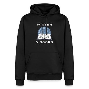 Journées d'hiver : livres, lecture, littérature, - Sweat à capuche Premium bio Homme - noir - Devant - Nico (187cm)