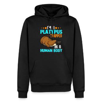 Je suis un ornithorynque dans le corps humain Platypus Lover Gift - Sweat à capuche Premium bio Homme - noir - Devant - Nico (187cm)