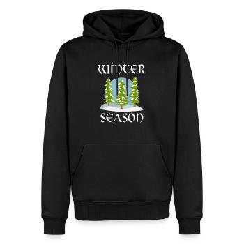 Saison hivernale Journées d'hiver douillettes - Sweat à capuche Premium bio Homme - noir - Devant - Nico (187cm)